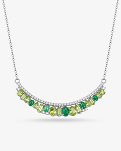 Spring Awakening Sterling Silver 925 Jade & Peridot Necklace