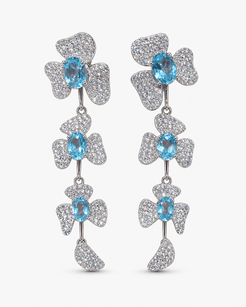 Petals in Flight Sterling Silver 925 Sky Blue Topaz Earrings