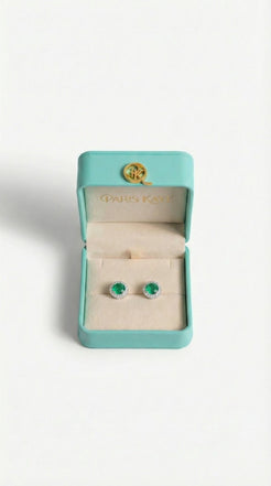 Emerald Halo Studs