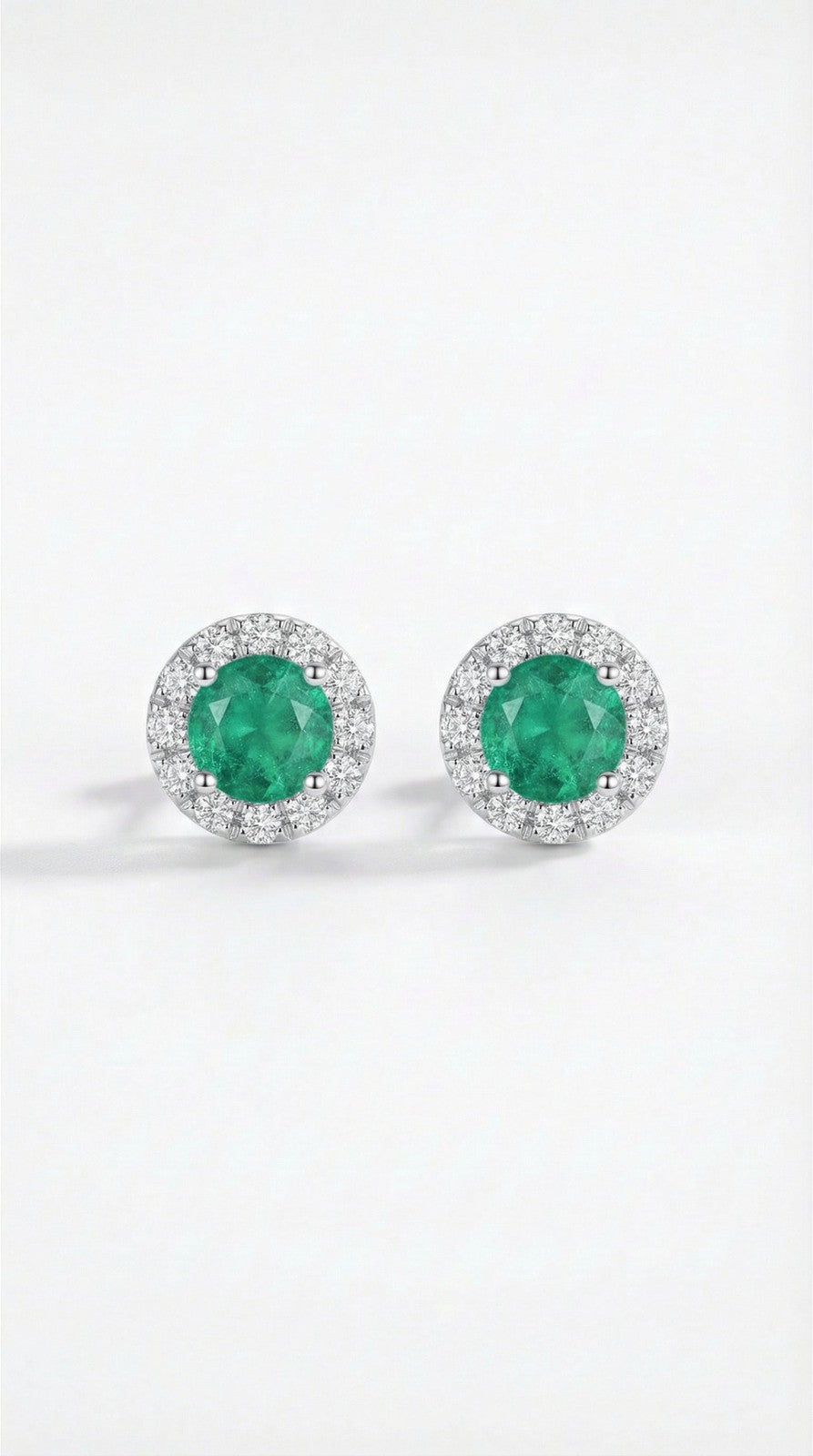 Emerald Halo Studs