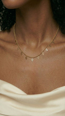Golden Leaf Charm Necklace