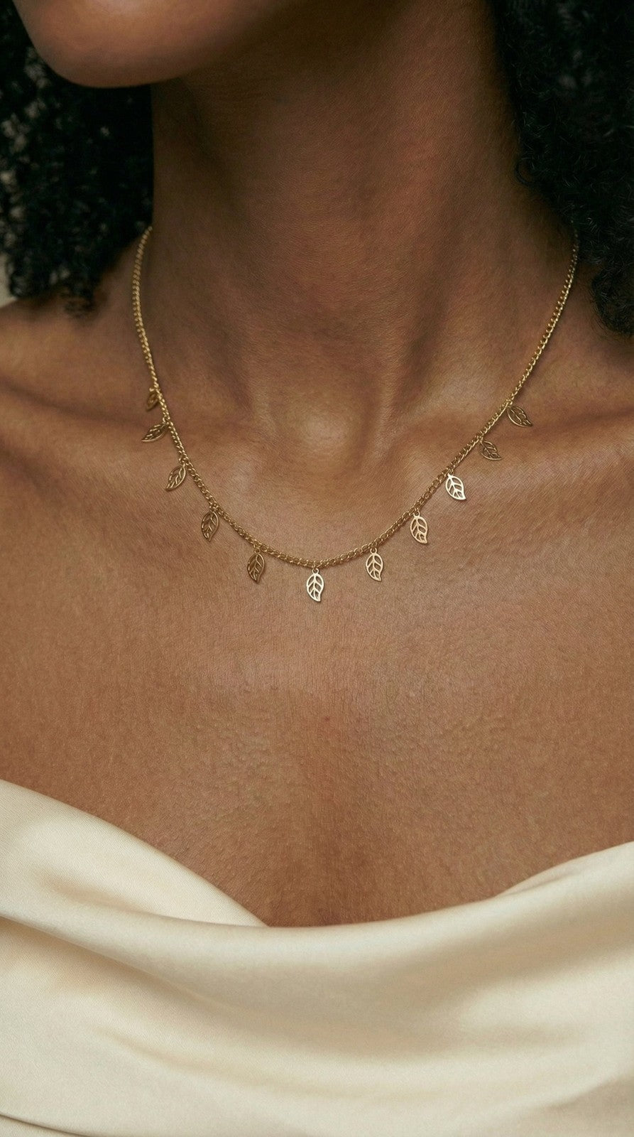 Golden Leaf Charm Necklace