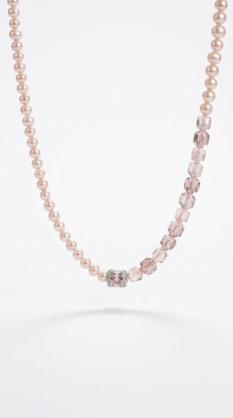 Fresh Water Pearl - Austrian Crystal Necklace