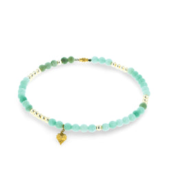 Gold Plated 18 carat - Lab Grown Stone Beed Necklace