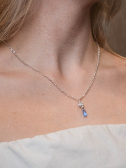 Sterling Silver 925 - Angles Tear - Crystal Necklace