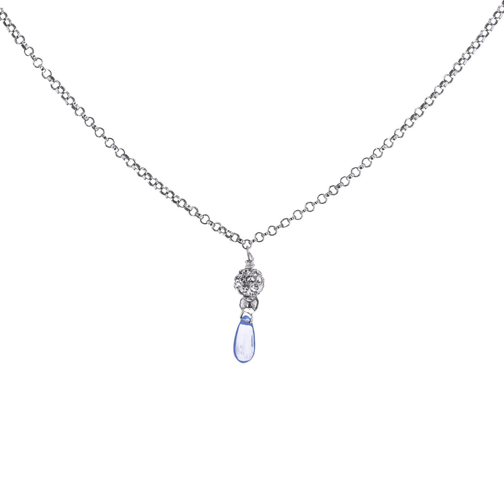 Sterling Silver 925 - Angles Tear - Crystal Necklace