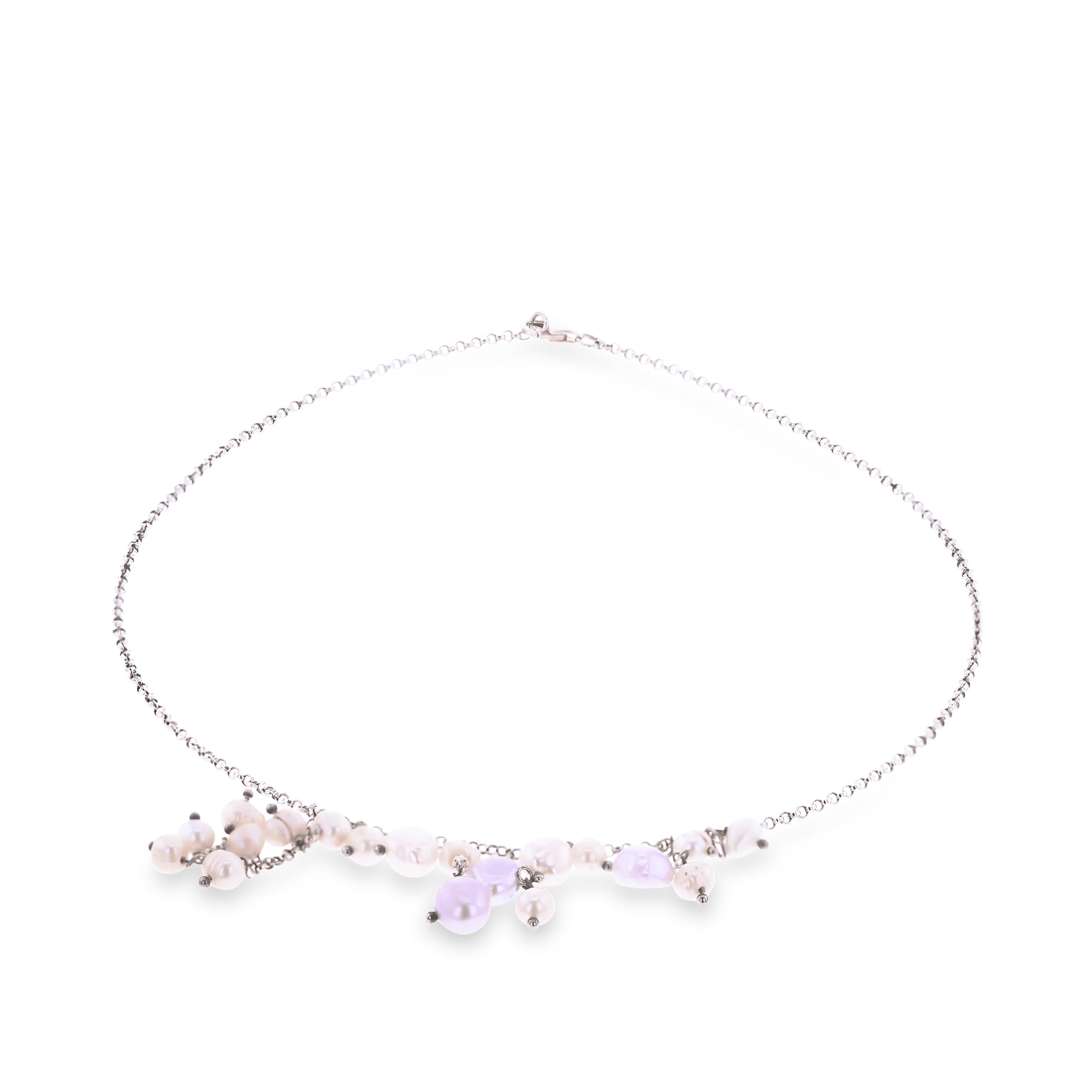 Sterling Silver 925 - Cherry Blossom - Fresh Water Pearl Necklace