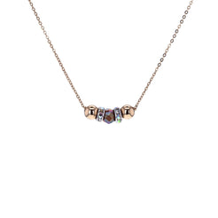 Stainless Steel Rose Gold Chain - Wine - Austrian Crystal Necklace
