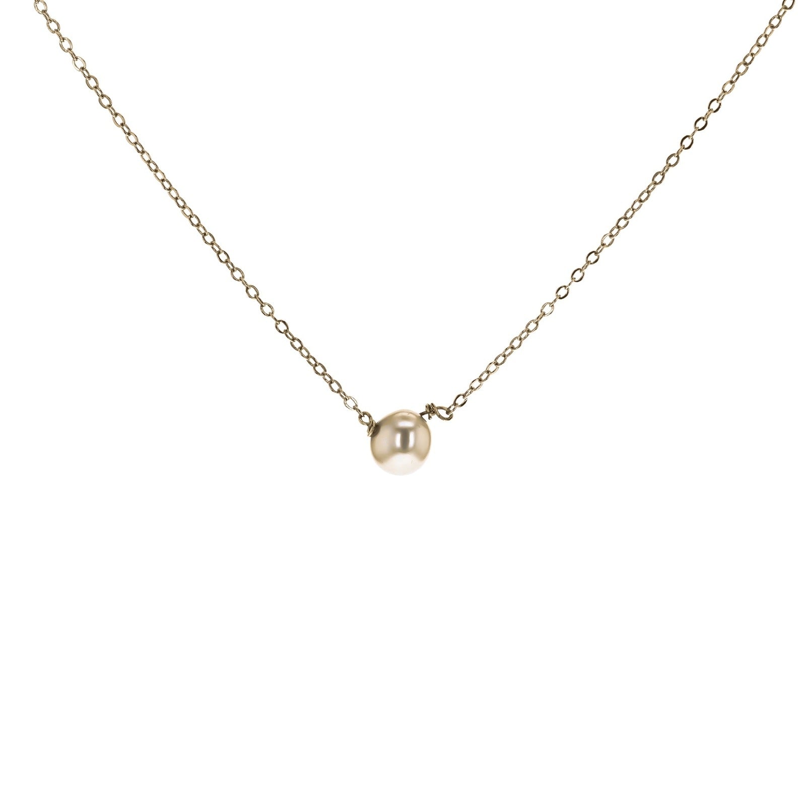 Stainless Steel Gold Chain - Calm - Fresh Water Pearl Necklace