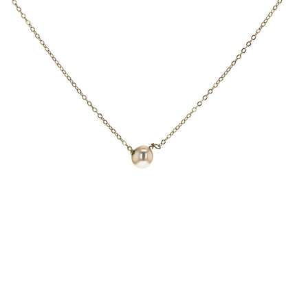 Stainless Steel Gold Chain - Calm - Fresh Water Pearl Necklace