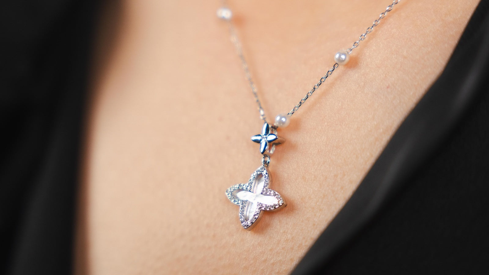 Celestial Pearl Cross Pendant