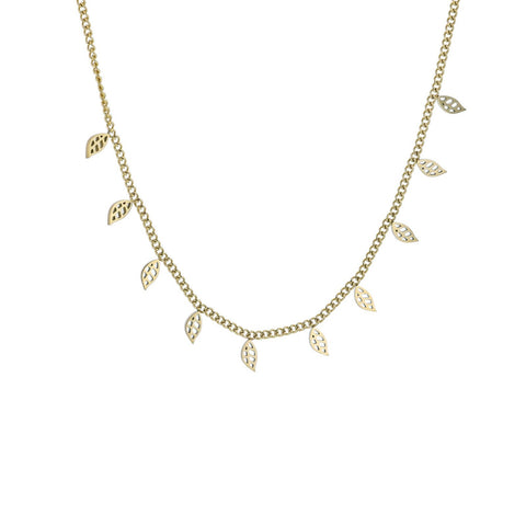 Golden Leaf Charm Necklace