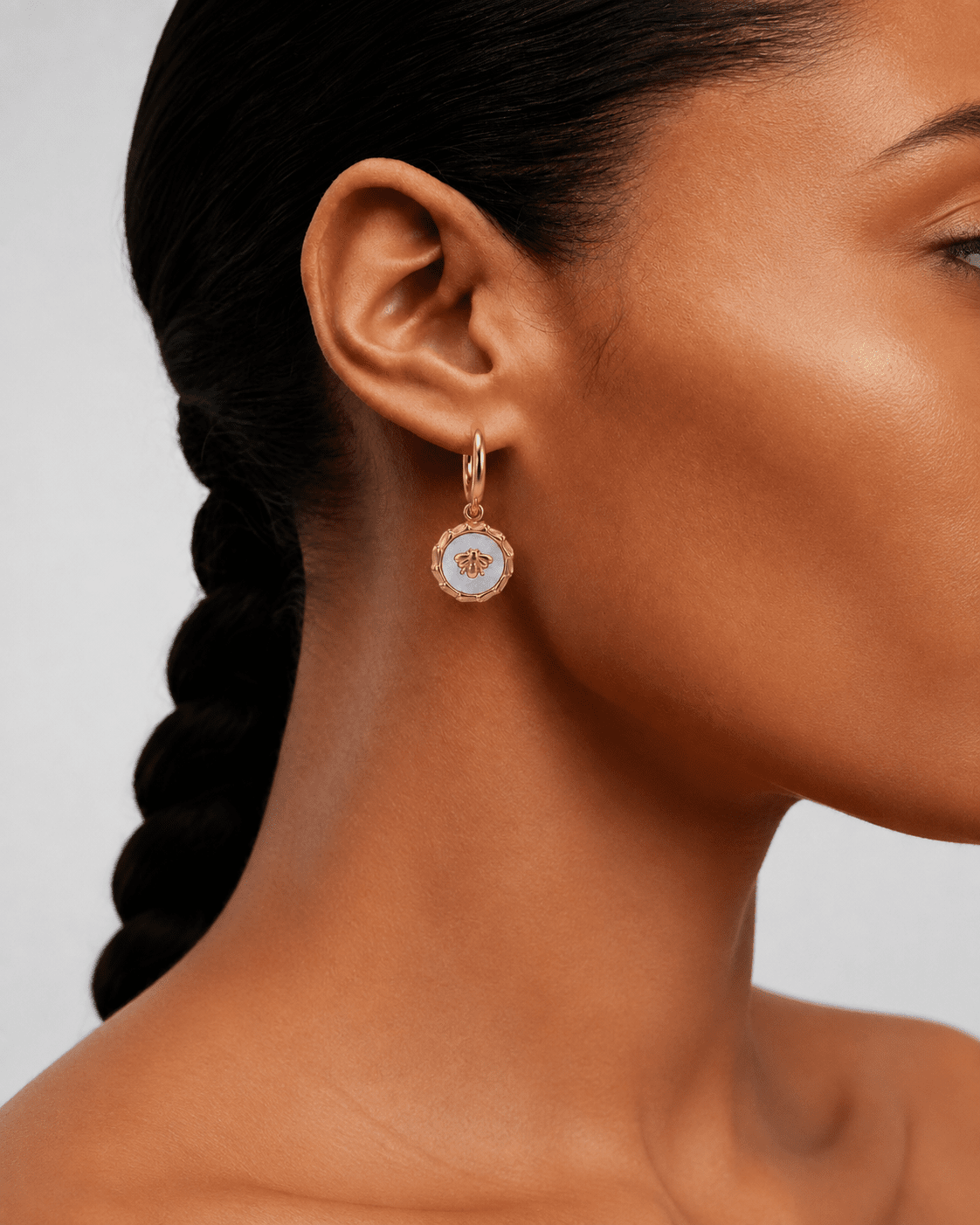Keeper of Bloom Mother of Pearl & Stainless Steel 18K Gold Plated Earrings