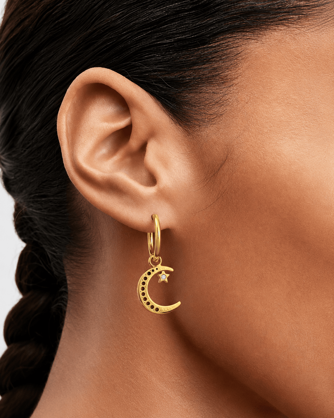 Between Light & Night Stainless Steel 18K Gold Plated Earrings