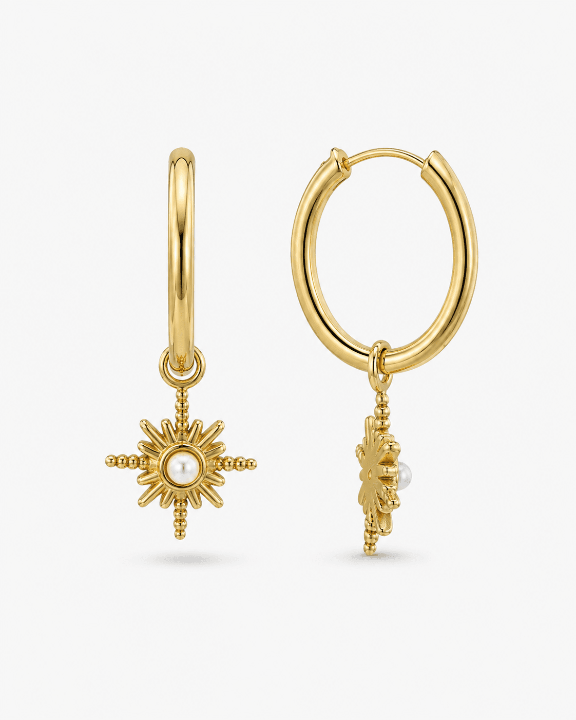 Inner Compass Stainless Steel 18K Gold Plated Earrings