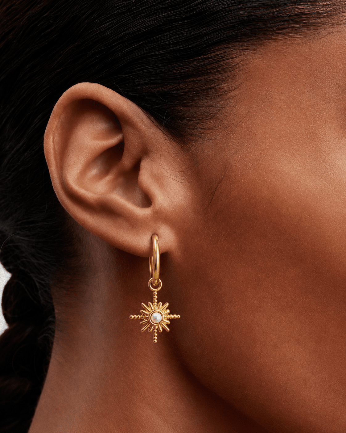 Inner Compass Stainless Steel 18K Gold Plated Earrings