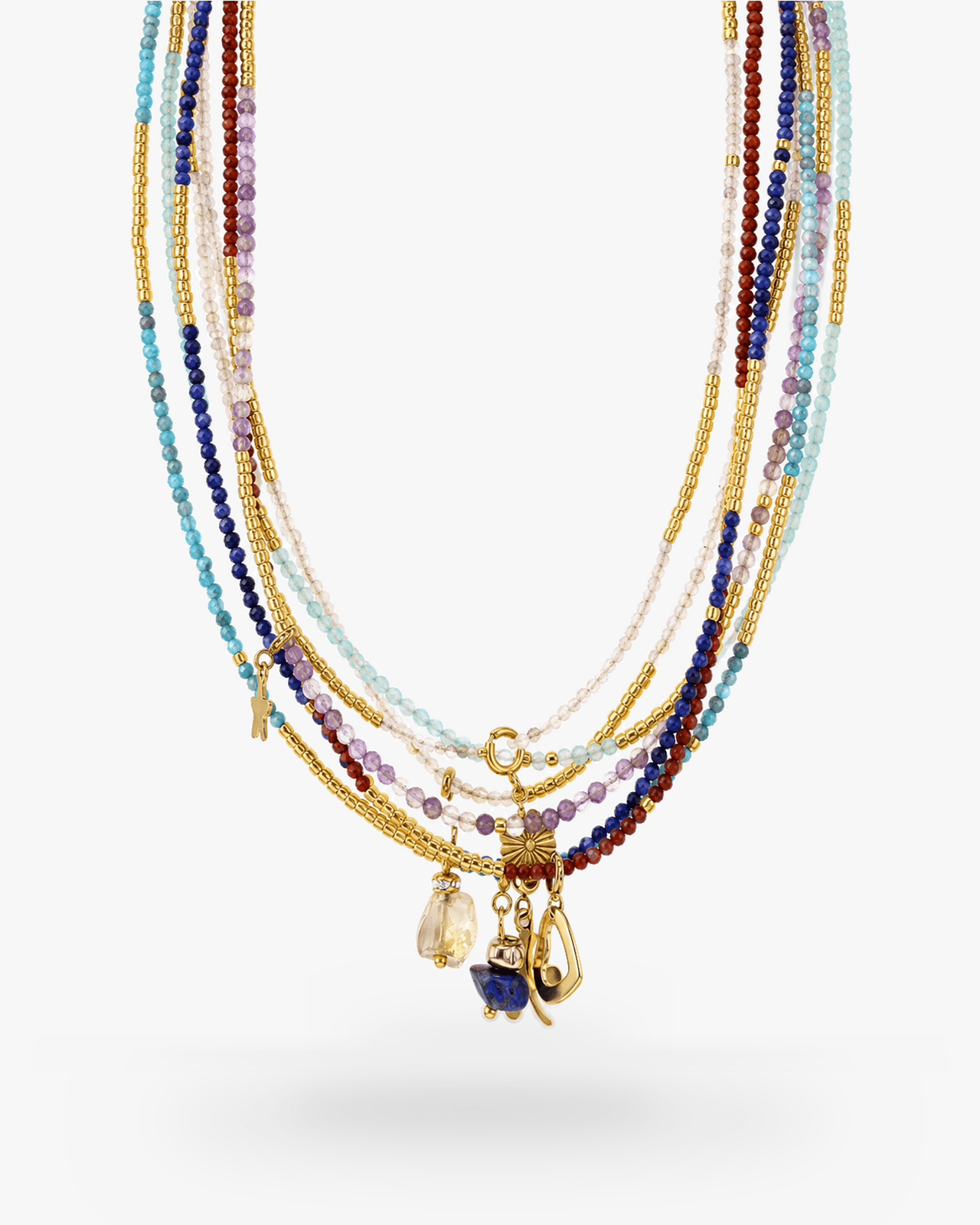 The Seven Reminders Seven-Gemstone Layering Necklace Set