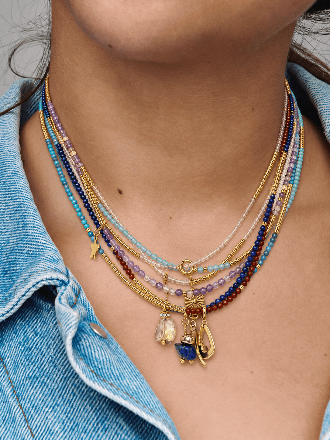 The Seven Reminders Seven-Gemstone Layering Necklace Set