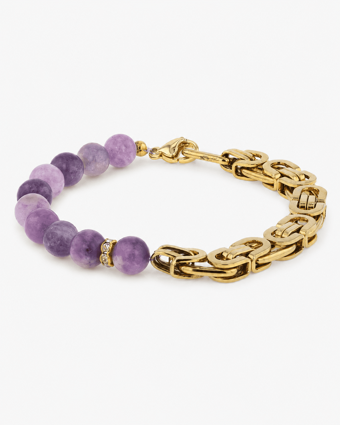 Amaris Amethyst & 18K Gold-Plated Stainless Steel Bracelet