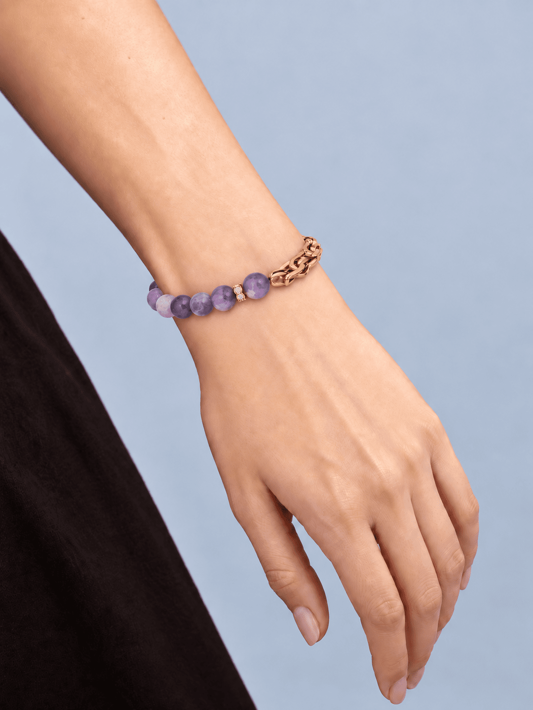 Amaris Amethyst & 18K Gold-Plated Stainless Steel Bracelet