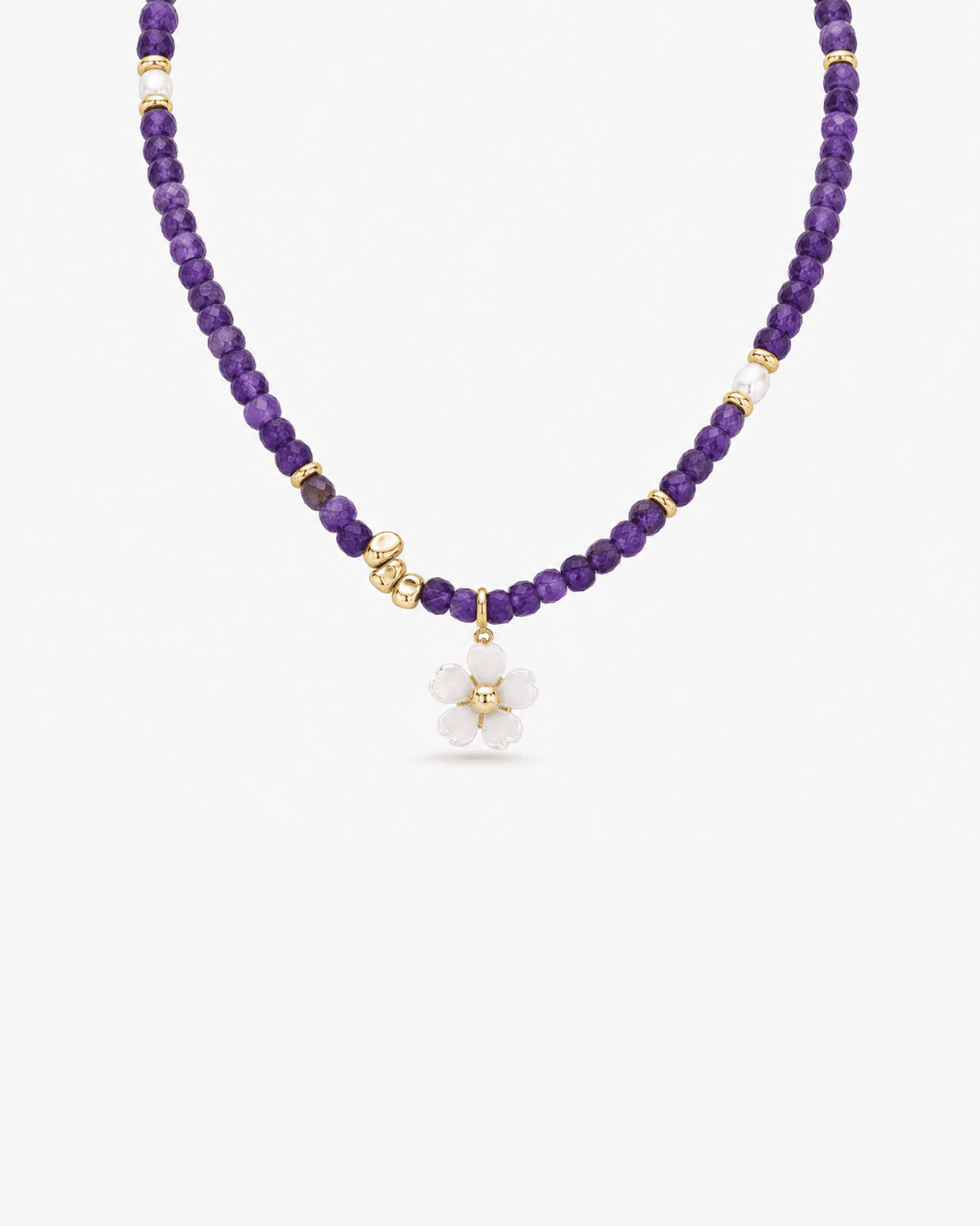 Aster Amethyst & Pearl Necklace
