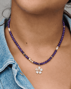 Aster Amethyst & Pearl Necklace