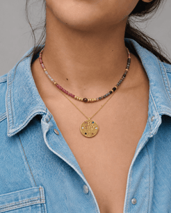 Aevora Multi-Colour Tourmaline Tree of Life Necklace