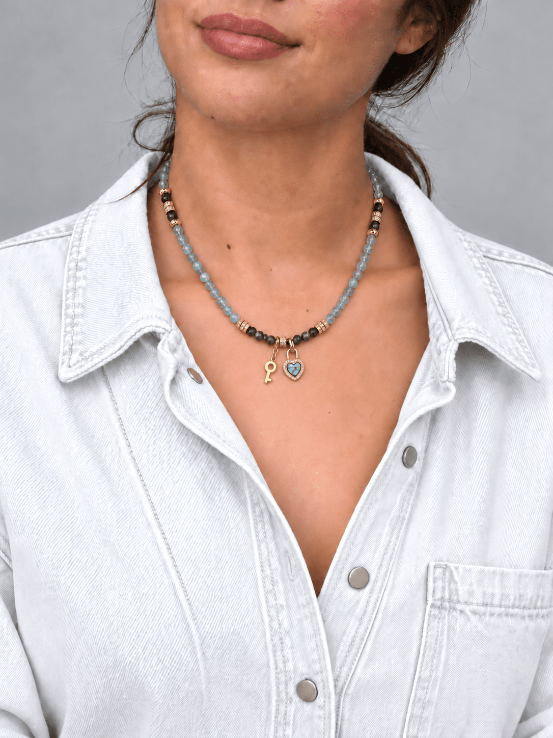 Cora Jade, Green Tourmaline & Mother of Pearl Necklace
