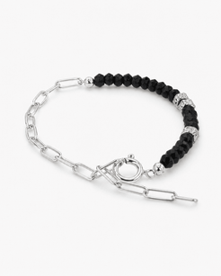 Nox Onyx, Silver & Cubic Zirconia Bracelet