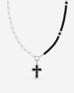 Nox Onyx, Silver & Cubic Zirconia Necklace