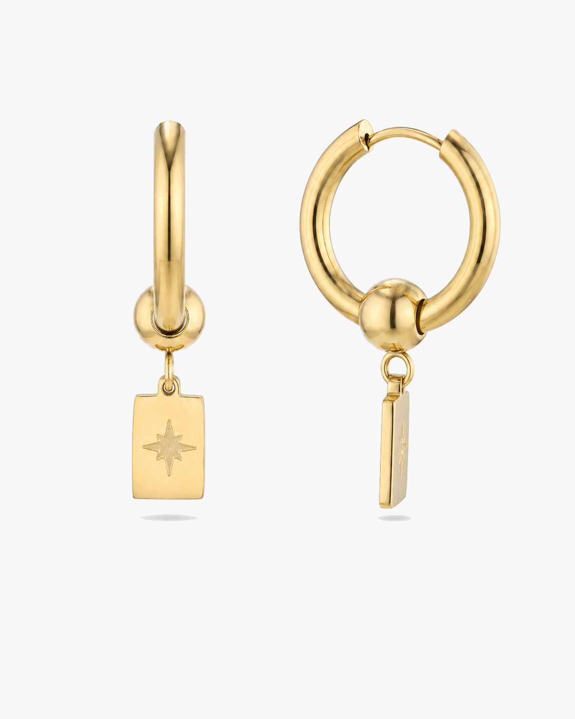 Silent Polaris Stainless Steel 18K Gold Plated Earrings