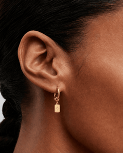 Silent Polaris Stainless Steel 18K Gold Plated Earrings