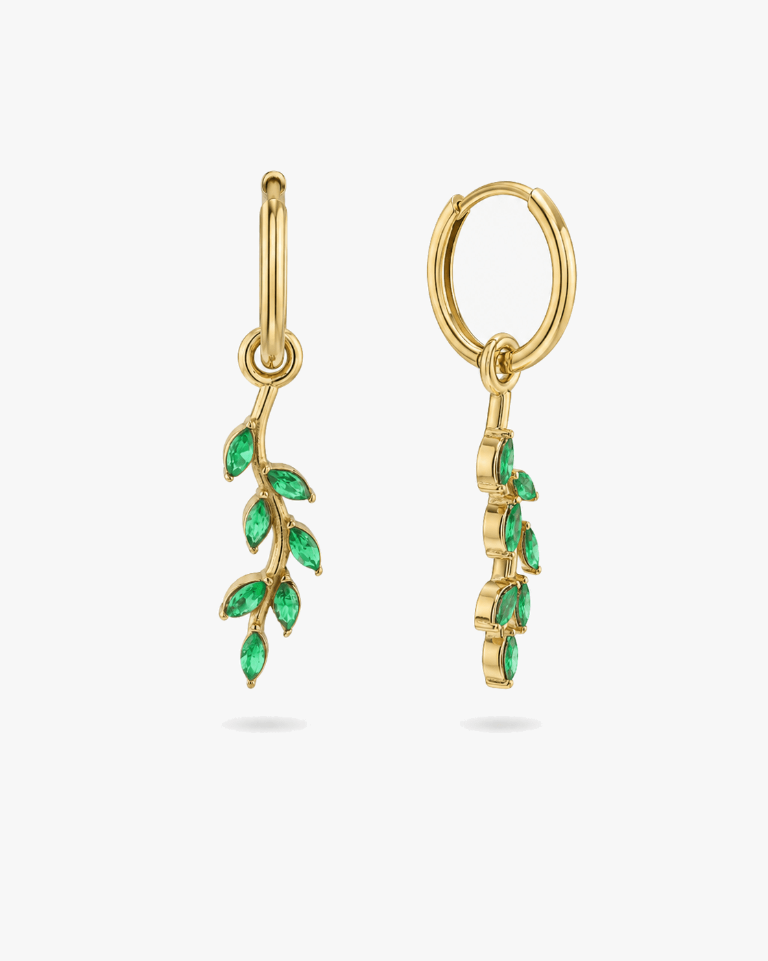 Verdant Whisper Peridot Stainless Steel 18K Gold Plated Earrings