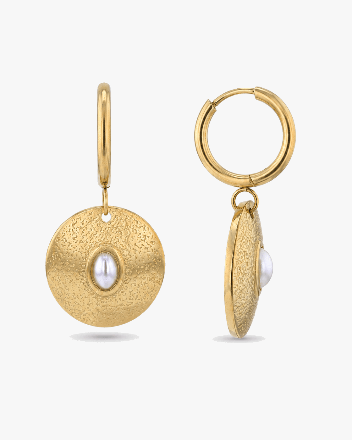 Sacred Stillness Stainless Steel 18K Gold Plated Earrings