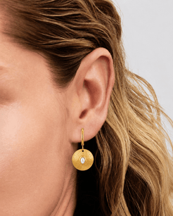 Sacred Stillness Stainless Steel 18K Gold Plated Earrings