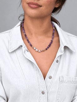 Irisa Amethyst & Coloured Freshwater Pearl Necklace
