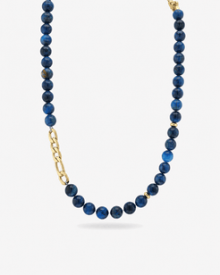 Mareva Blue Apatite, Baroque Freshwater Pearl & 18K Gold-Plated Stainless Steel Necklace