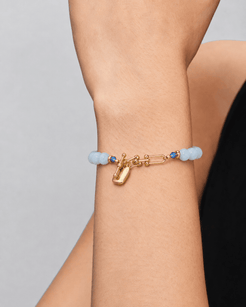 Quiet Current Freshwater Pearl & Aquamarine Heart-Lock Bracelet