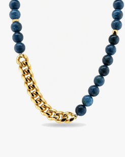 Nerava Blue Apatite & 18K Gold-Plated Stainless Steel Curb Chain Necklace
