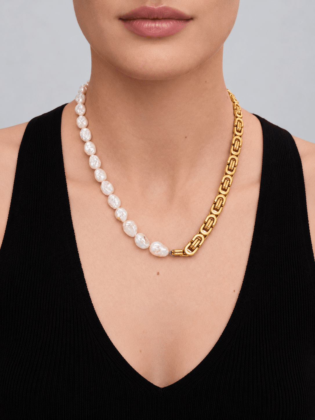 Velora Baroque Freshwater Pearl & 18K Gold-Plated Stainless Steel Necklace