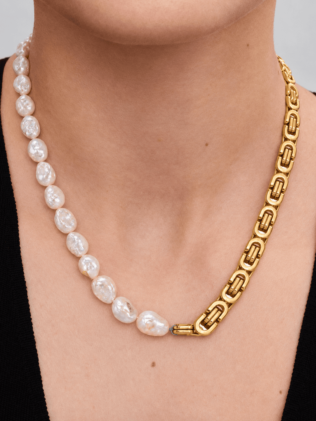 Velora Baroque Freshwater Pearl & 18K Gold-Plated Stainless Steel Necklace