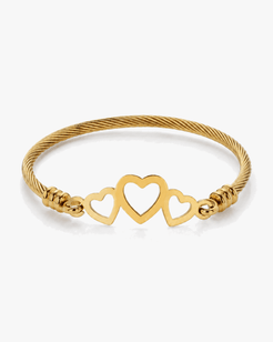 Threefold Belonging Stainless Steel 18K Gold Plated Bangle