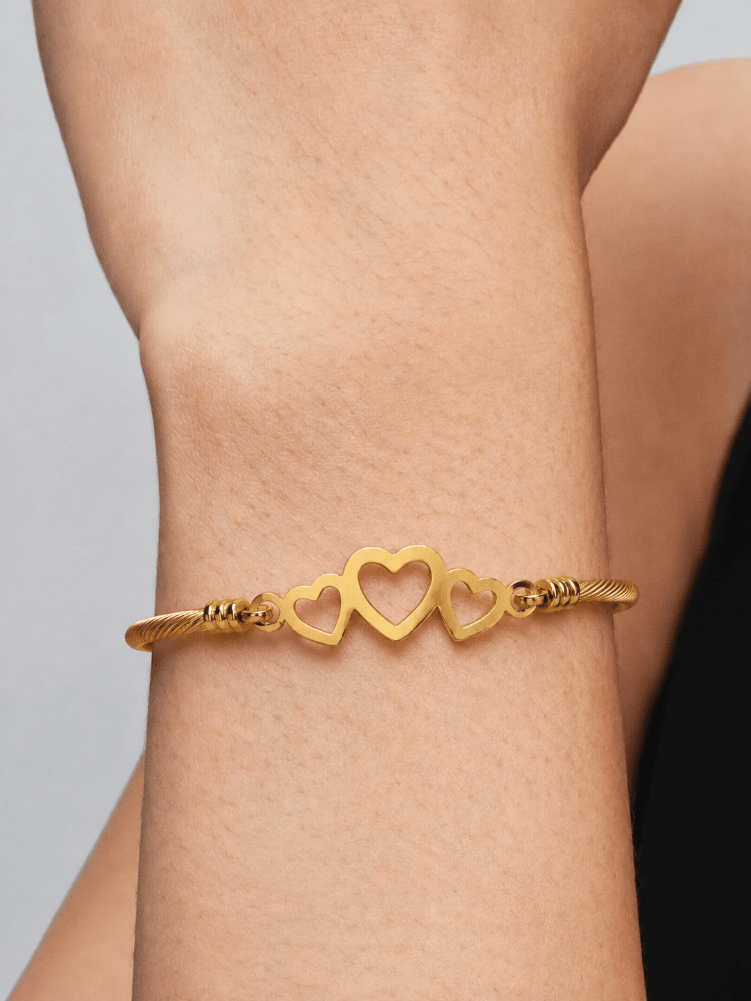 Threefold Belonging Stainless Steel 18K Gold Plated Bangle