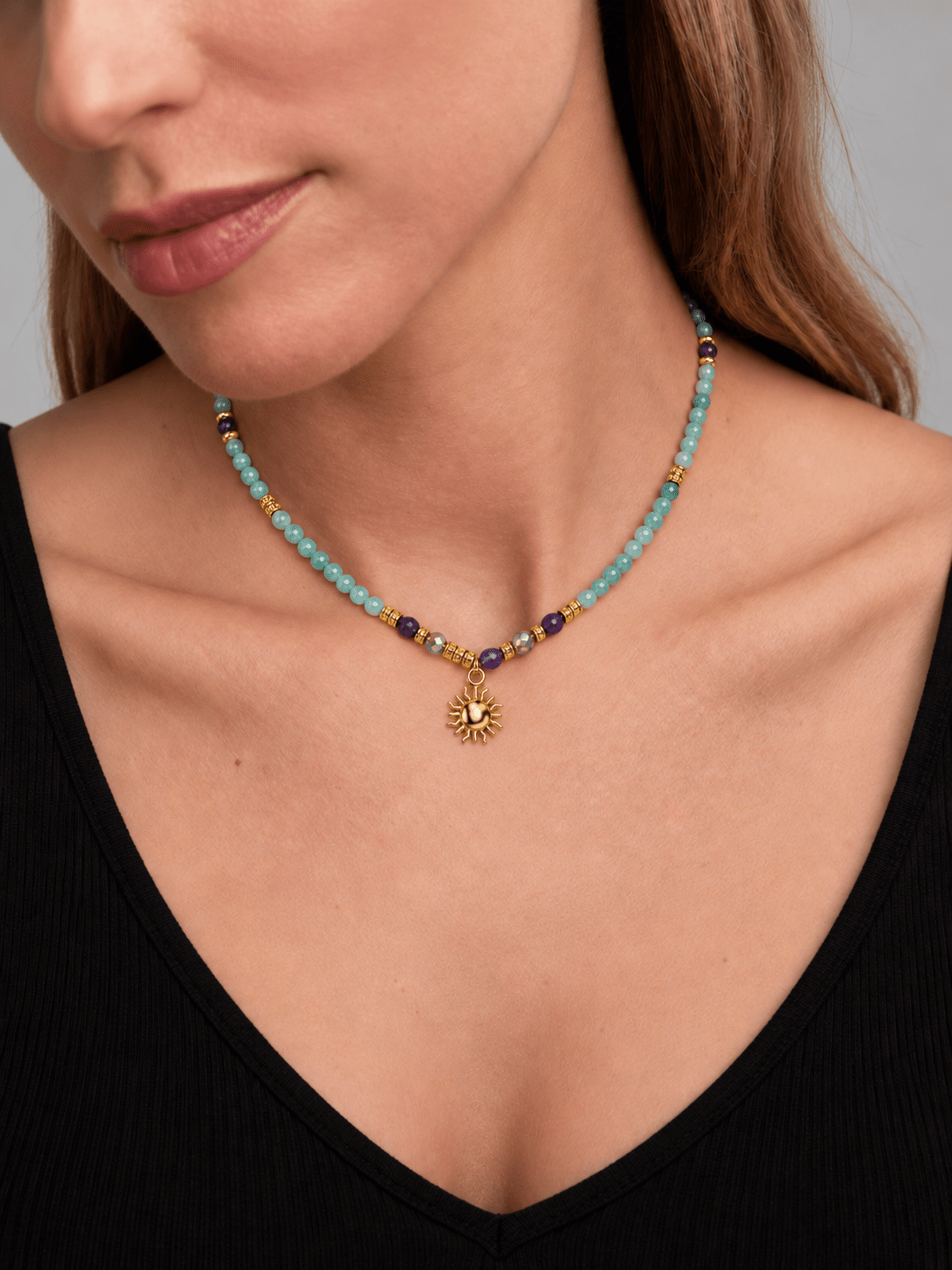 Solis Amazonite & Amethyst Necklace