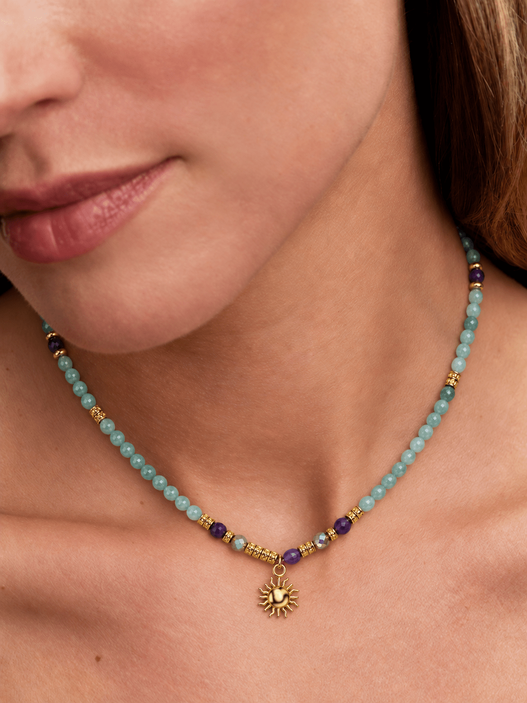 Solis Amazonite & Amethyst Necklace