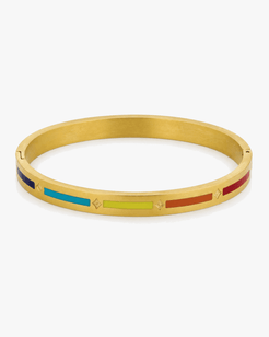 Spectrum Within Stainless Steel 18K Gold Plated Bangle