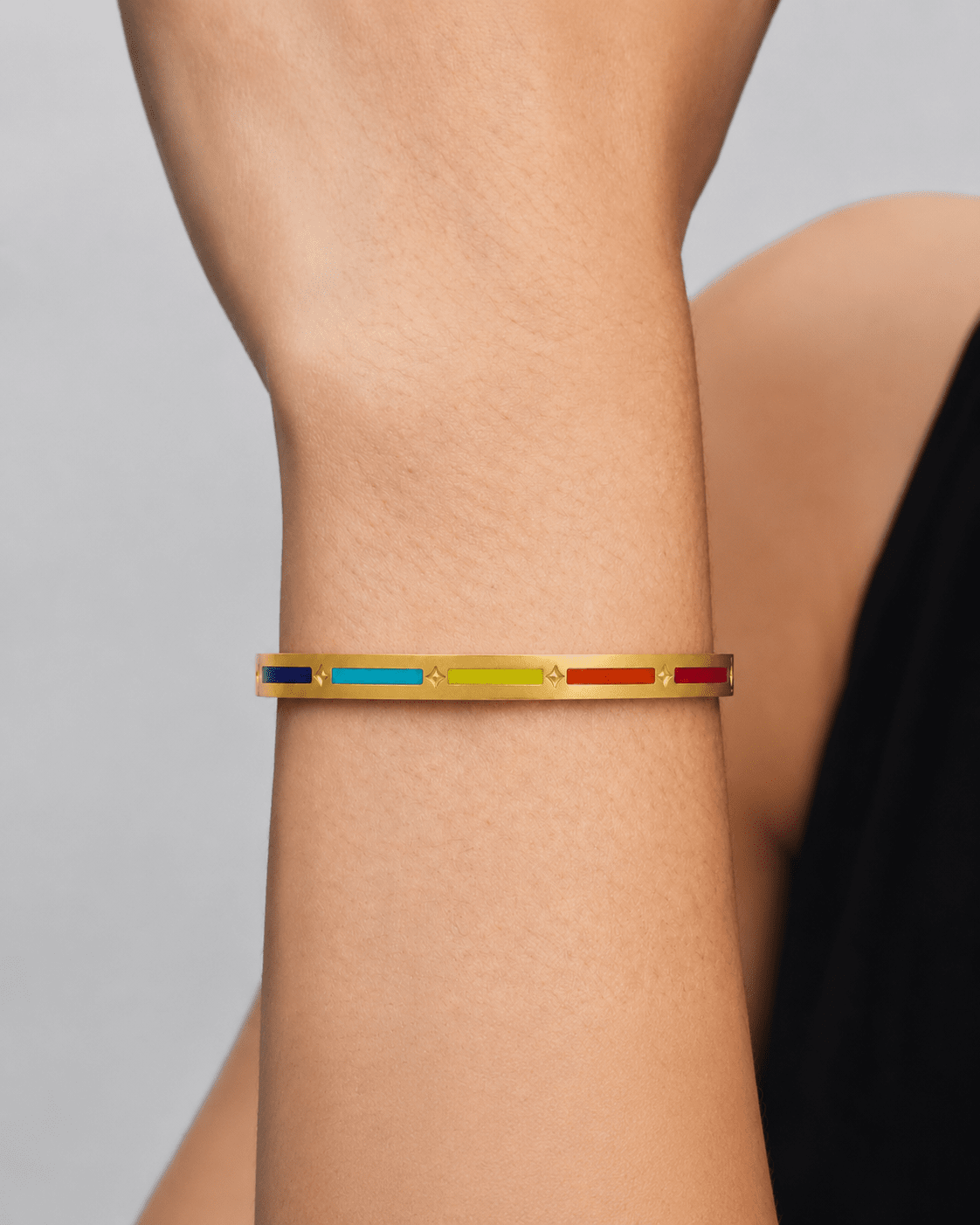 Spectrum Within Stainless Steel 18K Gold Plated Bangle