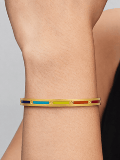 Spectrum Within Stainless Steel 18K Gold Plated Bangle
