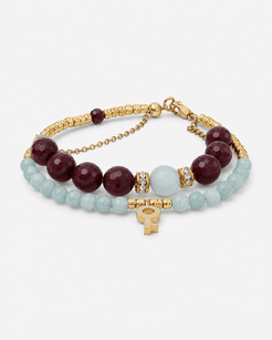 Vera Amazonite & Burgundy Gemstone Key Bracelet