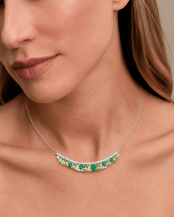 Spring Awakening Sterling Silver 925 Jade & Peridot Necklace
